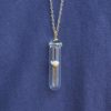 Daisy Ivory Real Flowers Transparent Glass Bottle 18k Gold Plated Chain Long Necklace - Image 4