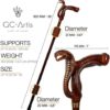 Wooden Walking Stick Cane for Men Women - Wood Carved Cobra Snake Stylish Gift for Old Elderly People - Image 2