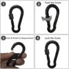 YCLOVE 4 PCS 3" Carabiner Hooks Clips Hammock Locking Carabiner Heavy Duty 500LBS Screw Spring-Loaded Gate Snap Gear Clip Utility Hooks Backpack Hanging Buckle for Camping Hiking Fishing Black - Image 7