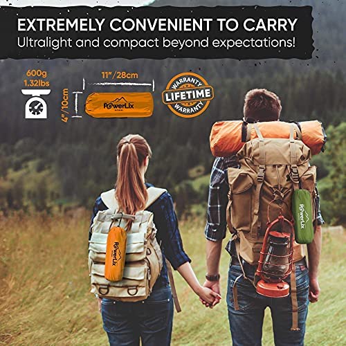 POWERLIX Sleeping Pad - Ultralight Inflatable Sleeping Mat, Ultimate for Camping, Backpacking, Hiking - Airpad, Inflating Bag, Carry Bag, Repair Kit - Compact & Lightweight Air Mattress - Image 4