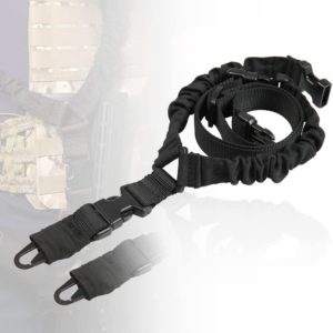 Traditional Sling for Outdoor Sports,Two Point Rifle Sling with Shoulder Pads,Premium Nylon Gun Sling Black