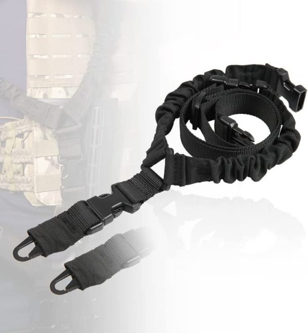 Traditional Sling for Outdoor Sports,Two Point Rifle Sling with Shoulder Pads,Premium Nylon Gun Sling Black