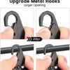CVLIFE Two Points Sling with Length Adjuster Traditional Sling with Metal Hook for Outdoors Black 2 Pack - Image 5