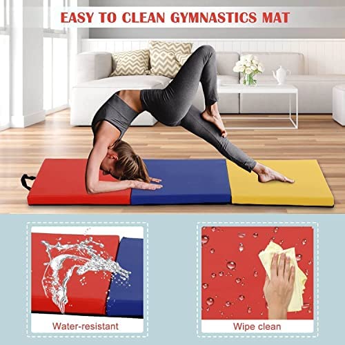 Gymnastics Mat Tumbling Mats 6'X2'X2" Gym Exercise Pad with Carrying Handles Folding Exercise Mat for Yoga,Stretching,Workouts,Home Gym - Image 3
