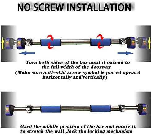 NEWAN Doorway Pull Up and Chin Up Bar Upper Body,Door Exercise Bar Without Screw Installation,Workout Bar for Home Gym Exercise Fitness - 440 LBS - Image 3