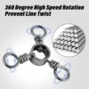 Dr.Fish 50 Pack 3 Way Swivel Fishing Tackle for Catfish Rig Trolling Line Stainless Steel 30-220Lb Black Nickel Catfishing Tackle Tri Swivels Saltwater Freshwater - Image 6