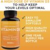 Vitamin D3 5000 IU (360 Softgels) - High Potency Vitamin D Supplements, Small Easy to Swallow Softgels & No Taste, Made with Organic Coconut Oil for Enhanced Bioavailability - Image 3