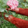 JIDOANCK 1 Pair Gardening Gloves, Non-Slip Grip Long Garden Gloves Soft Faux Leather Yard Working Gloves for Planting Light Purple S - Image 5