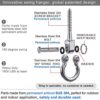 BeneLabel Set of 2 Permanent Antirust Stainless Steel 304 Screw Bracket Heavy Duty Swing Hanger 1800LB Capacity, Indoor Outdoor Playground Yoga Hammock Chair Sandbag Punching Bag, Hardware Swing Sets - Image 4