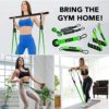 XTREME TECH Resistance Bands Set | Workout Kit with Bar, Handles, Door Anchor, Ankle Straps, Carry Bag, Insert Upto 180LBS for Heavy Exercise Home Gym Fitness Equipment Men & Women, Green - Image 6