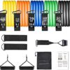 Resistance Bands Set with Large Handles, Natural Exercise Rubber Bands Stackable up to 150 lbs, Comes as a Set of 5, Fitness Workout Bands with Ankle Straps, Door Anchor Attachment, Carry Bag - Image 9