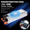 8 GPU Mining Rig Complete System, Ethereum Crypto Miner Machine Case for 2400W Redundant Digital Power Supply ＆ 9 Cooling Fans, BTC/LTC/ETH/ZEC Miner Frame with Motherboard/CPU/SSD/RAM/Windows System - Image 5