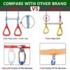 65FT Ninja Warrior Obstacle Course for Kids - Double Longest Slacklines with 10 Most Complete Accessories for Kids, Swing, Trapeze Swing, Rope Ladder, Obstacle Net Plus 1.2M Arm Trainer - Image 5