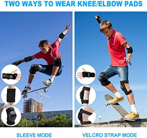 DASIAUTOEM Protective Gear Set for Adult/Youth/Children, 3 in 1 Adjustable Strap Knee Pads Elbow Pads Wrist Guards for Skateboarding Inline Roller Skating Cycling Biking BMX Bicycle Scooter etc - Image 5