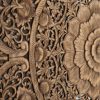 Rectangular King Size Bed Headboard, Wall Mounted Hanging Wooden Panels, Hand Carved Teak Wood Furniture, Rustic Brown color, 76x38 inches - Image 4