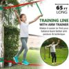 65FT Ninja Warrior Obstacle Course for Kids - Double Longest Slacklines with 10 Most Complete Accessories for Kids, Swing, Trapeze Swing, Rope Ladder, Obstacle Net Plus 1.2M Arm Trainer - Image 4