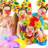 5 Pieces Clown Costume Kit, Clown Rainbow Headband, Tutu Skirt, Clown Tie and Clown Glasses,Rainbow Polka Dot Knee Thigh High Stocking for Clown Parties Carnivals Pretend Play Cosplay Party - Image 6