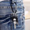 XIECHANEE 30PCS Aluminum Carabiner Clips, 2" D Shape Spring Snap Hooks Carabiner with 30PCS Keyring Keychain Hook - Image 8