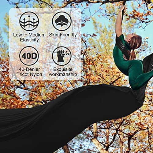Luceinvita 11 Yards Aerial Silks Kit - Durable Aerial Yoga Hammock with Hardware & Guide Low to Medium Stretch Yoga Swing for Kids and Adults - Yoga Starter Kit for Home or Outdoor - Image 3