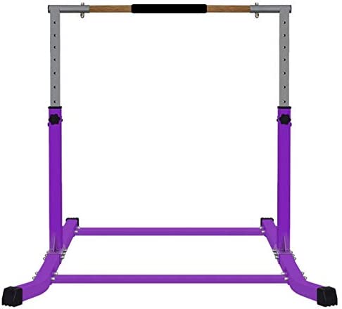 Pro-Gymnastics Gymnastics Kip Bar Horizontal Bar Professional Junior Gymnastic Training High Bar Asymmetric Bar 13 Level Height Adjustable Expandable 3 to 5 FT Cushioned Bar & Curved Legs (Purple) - Image 7