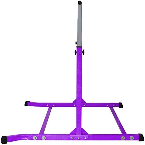 Pro-Gymnastics Gymnastics Kip Bar Horizontal Bar Professional Junior Gymnastic Training High Bar Asymmetric Bar 13 Level Height Adjustable Expandable 3 to 5 FT Cushioned Bar & Curved Legs (Purple) - Image 9