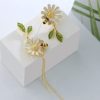 Daisy Earrings Dangle Chain for Women Teen Girls Daisy Flowers Bee Asymmetrical Tassel Earrings Eardrop Multiple Piercing Earrings Set for Women (Beige-D, One Size) - Image 7