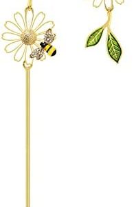 Daisy Earrings Dangle Chain for Women Teen Girls Daisy Flowers Bee Asymmetrical Tassel Earrings Eardrop Soccer Earrings for Women (b-Beige, One Size)