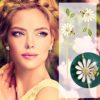 Daisy Earrings Dangle Chain for Women Teen Girls Daisy Flowers Bee Asymmetrical Tassel Earrings Eardrop Soccer Earrings for Women (b-Beige, One Size) - Image 3