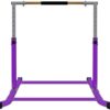 Athletic Bar Expandable Gymnastics Kip Bar Horizontal Bar Professional Junior Gymnastic Training High Asymmetric Bar Height Adjustable 3 to 5 FT, with 8'x'4 EVA Puzzle Mat Tumble HD Curved Legs Purple - Image 6