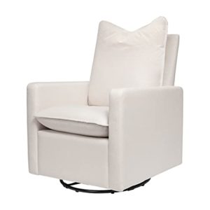 Babyletto Cali Pillowback Swivel Glider in Performance Cream Eco-Weave, Water Repellent & Stain Resistant, Greenguard Gold and CertiPUR-US Certified