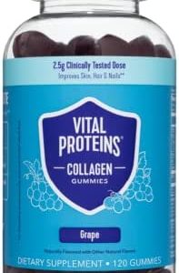 Vital Proteins Collagen Gummies, 2.5g of Clinically-Tested Collagen for Hair, Skin, Nails & Wrinkles, 120 ct, 30-Day Supply, Grape Flavor