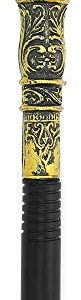 Skeleteen Antique Gold Walking Cane - Elegant Vintage Prop Stick Dress Pimp Canes Costume Accessories for All Ages