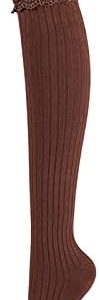 LUXFISOIE Thigh High Socks for Women Thick Stocking Over Knee Cotton Leg Warmers