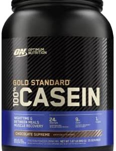 Optimum Nutrition Gold Standard 100% Micellar Casein Protein Powder, Slow Digesting, Helps Keep You Full, Overnight Muscle Recovery, Chocolate Supreme, 1.87 Pound (Packaging May Vary)