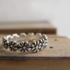 Sterling Silver Daisy Chain Ring, Flower Ring, I Pick You Engraved - Image 9