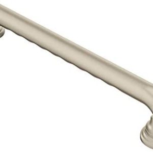 Moen R8712D3GBN Home Care 12-Inch Designer Bathroom Grab Bar with Curl Grip, Brushed Nickel