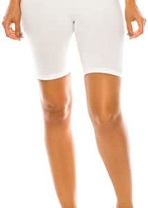 RENESEILLE Women's Active Biker Shorts – High Waist 7” Inseam Athletic Workout Gym Sports Yoga Running Bike Pants