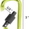 GearHill Aluminum Carabiner Clip D Ring Shape 3" Spring Link, Screw Lock Hooks, Durable Strong and Lightweight - Image 2