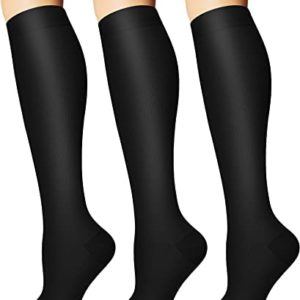 Compression Socks for Women and Men Circulation (3 Pairs) - Best for Medical,Nursing,Running,Travel Knee High Socks
