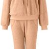 Women 2 Pieces Outfits Patchwork Sweatsuits Sets Long Sleeve Crop Top Jogger Pants Sets 2 Pcs Matching Sweat Pants Set - Image 4
