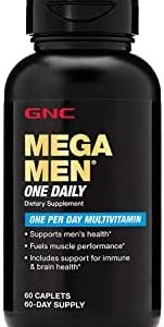 GNC Mega Men One Daily Multivitamin for Men, 60 Count, Take One A Day for 19 Vitamins and Minerals, Packaging May Vary