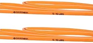 4KOR Fitness 41” Resistance Loop Band - Pair of 2 Orange Bands (5 to 15 Pounds - 0.25 inches Wide) for Mobility, Yoga, Physical Therapy, Home or Gym Workouts and More