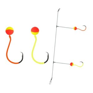 Pompano Rigs Pro-Tec Coated Circle Hooks Surf Fishing Rigs Hand-Tied (2-Pack, Sand Flea)
