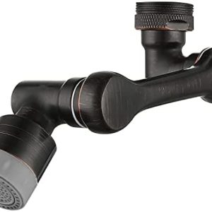 ROLYA Universal 1080° Rotating Faucet Extender Aerator Swivel Splash Filter Tap Aerator with 2 Water Outlet Modes Oil Rubbed Bronze