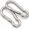 Hamineler 20 Pack 1.97 inch Stainless Steel Spring Snap Hook, Spring Hook Clip Keychain, Silver Quick Link Clip for Camping, Hiking, Outdoor Gym Dog Leash Harness Fishing - Image 3