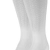 Truform Compression Socks, 15-20 mmHg, Women's Dress Socks, Knee High Over Calf Length, White Cable Knit, Large - Image 5
