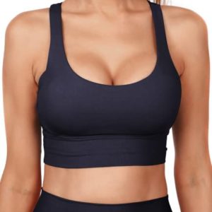 Grace Form Strappy Sports Bra for Women, Yoga Bra Padded High Impact Push Up Athletic Running Sports Bra Workout Top