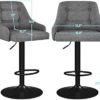 Yaheetech Bar Stools Set of 2 Height Adjustable Swivel Counter Height Bar Stool Kitchen Island Stool PU Leather Bar Chairs with Padded Back Light Gray - Image 3