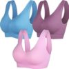 Cabales Women's Pull On Style Seamless Comfortable Wire-Free Yoga Bra with Removable Pads - Image 2