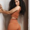 Ribbed Workout Sets for Women 2 Piece Gym Outfits Crop Tops High Waist Running Shorts Yoga Activewear - Image 7